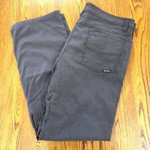Prana Brown‎ Men's Breathe Slim Fit Flat Front Straight Leg Outdoor Pants 36x29